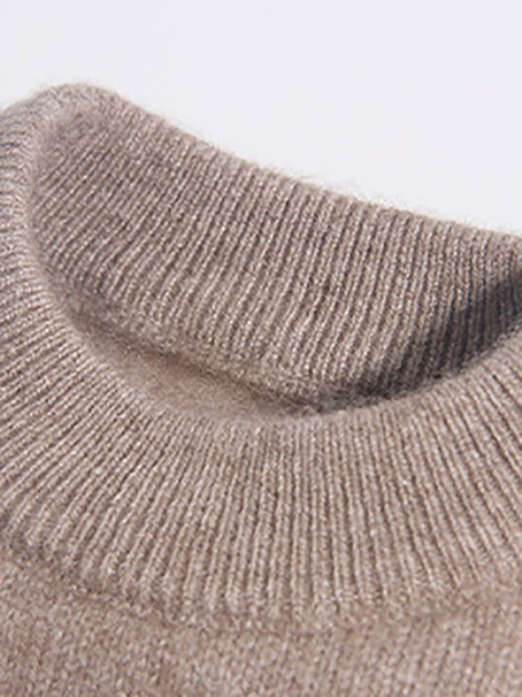 Kids Cozy Brown Mushroom Knit Cashmere Pullover Sweater